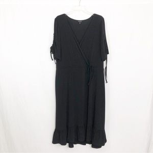 Torrid Faux Wrap Midi Dress, Size 4X, Black
